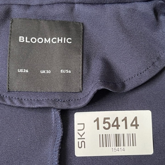 Bloomchic Blazer Jacket US 26 Plus Size Navy Business Casual Career - Picture 3 of 8